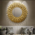 Golden Sun Flower Wall Mirror