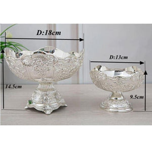 thumbnail image 2 of Crystals Large Stainless Steel Fruit Basket – Silver Chrome, 39cm Tall, Modern Kitchen Bowl 2 of 5