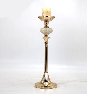 Golden with Marble Texture Candle Holder