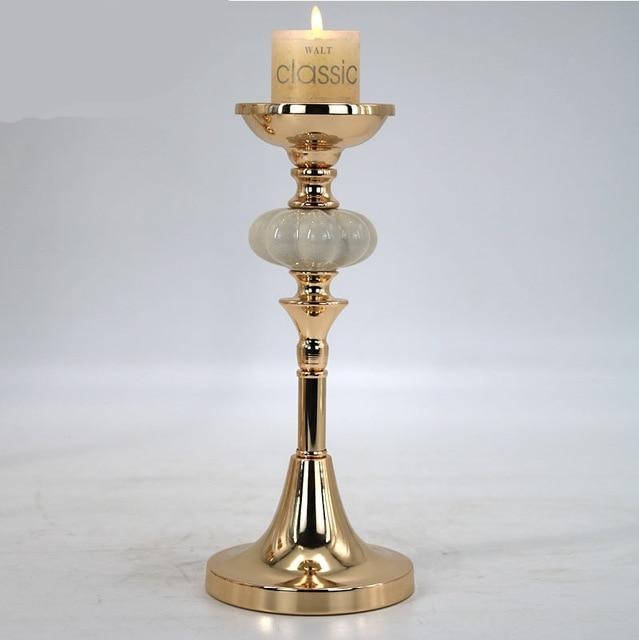 Golden with Marble Texture Candle Holder