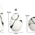 Hand-Plated White Vase with Silver Touch