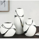 Hand-Plated White Vase with Silver Touch