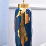Amazing Blue Vase With Gold Pealing