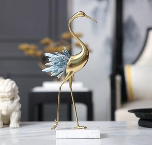 Copper Flamingo With Crystal Tail Feathers