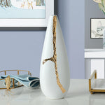 Beautiful White Vase With Golden Touch