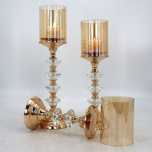 Crystal Golden Candle Holders