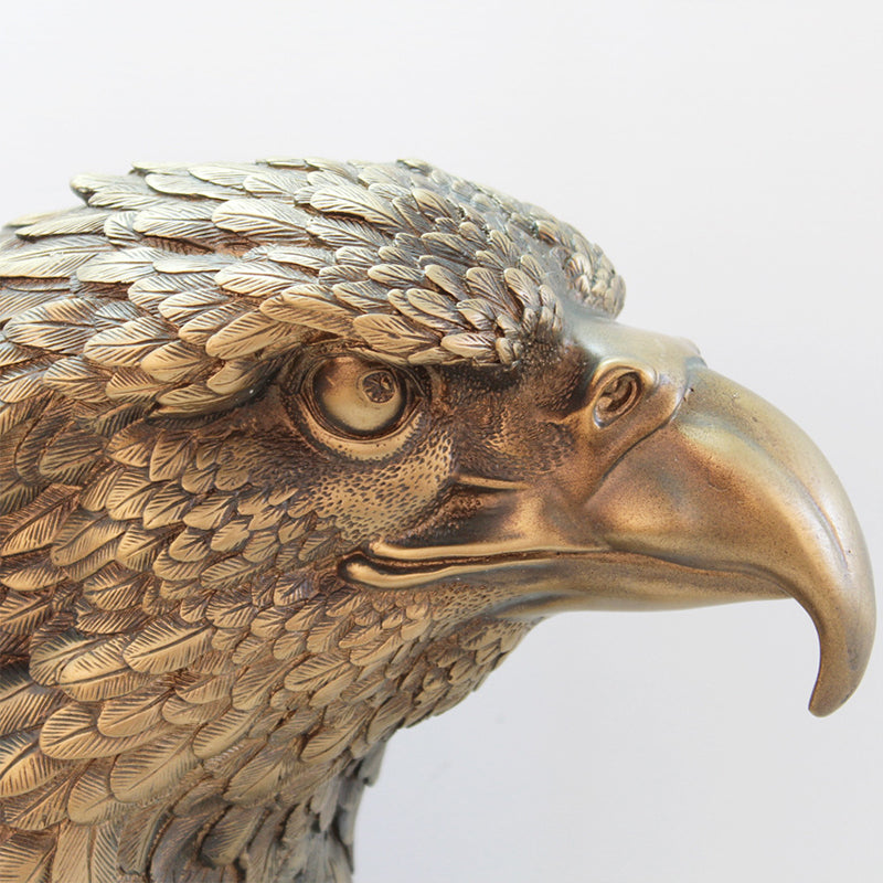 Antique Bronze Eagle Head Statue