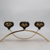 Gold Plated 3 Candles Holder