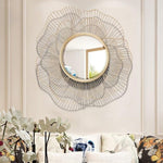 Handmade Floral Wrought Iron Mirror