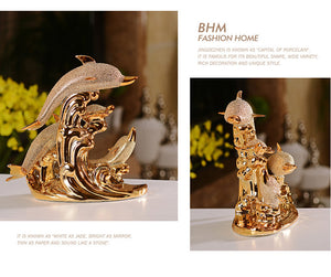Handmade Gold Plated Dolphin Figure