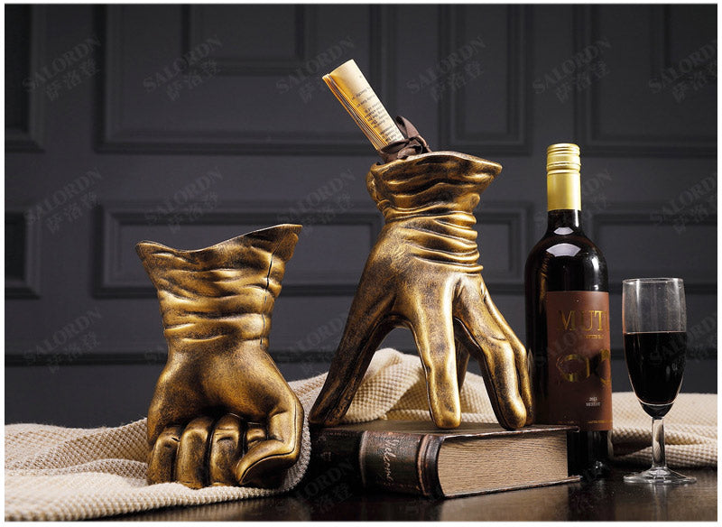 Vintage Gloves Wine Stand