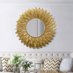 Golden Sun Flower Wall Mirror