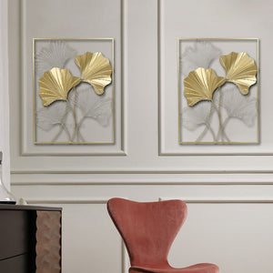 Luxurious 3D Wrought Iron Leaves Wall Art