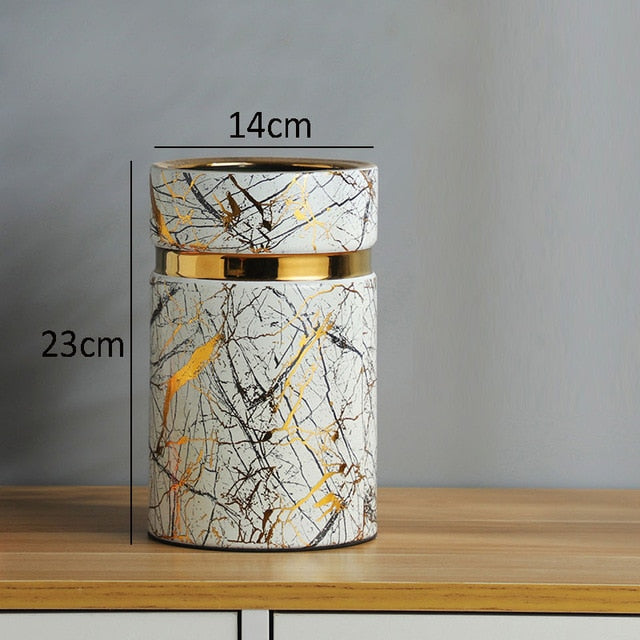 Marble Texture Ceramic Vase