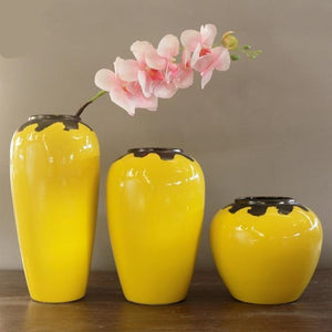 Handmade Yellow Ceramic Vase