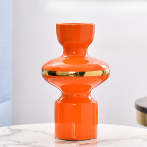 Orange Gold Plated Vase