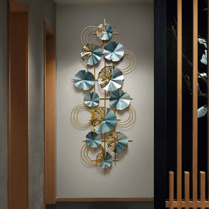 Teal and Gold Wrought Iron Wall Art