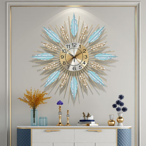 Blue and Gold Wrought Iron Clock