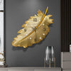 Golden Feather Wall Clock