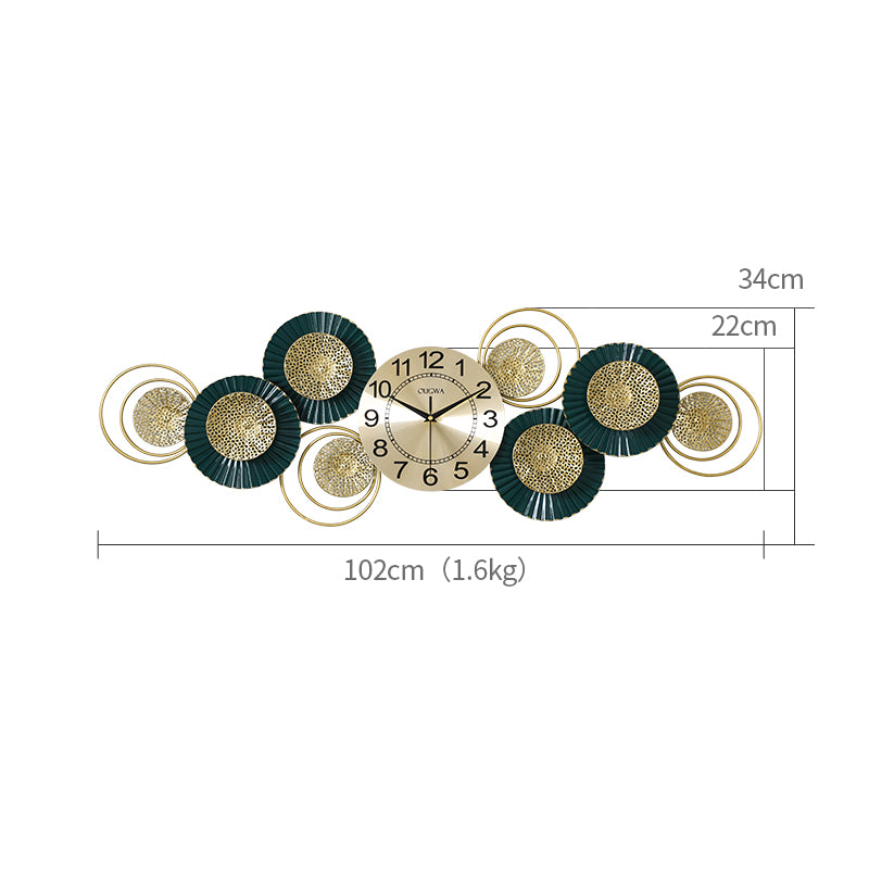 Green and Gold Wall Clock