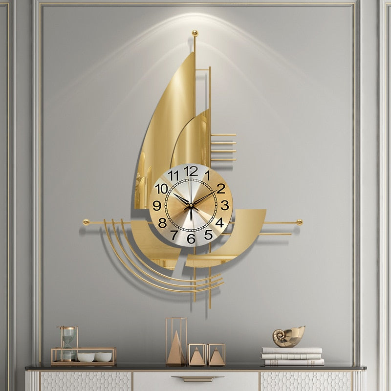 Wrought Iron Sailing Boat Wall Clock
