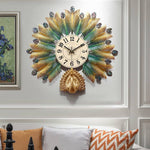 Gold Peacock Wall Clock