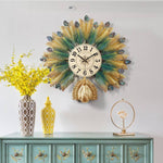 Gold Peacock Wall Clock