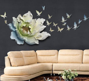 Giant Flower with Birds Wall Art