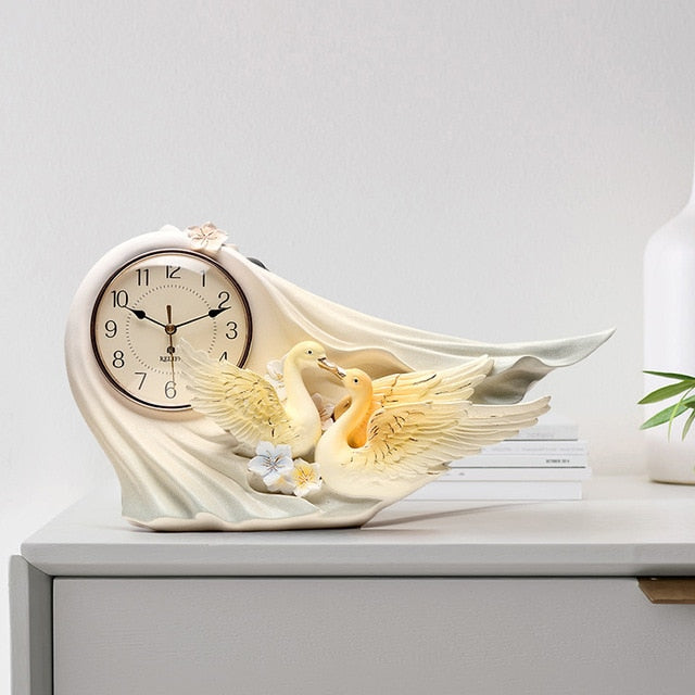 Hand Painted Birds Desk Clock