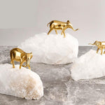 Elephants with Natural Stone Base