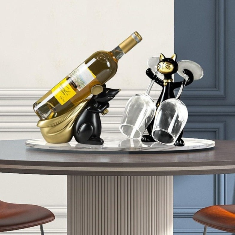 Cat and Mouse Wine Holder
