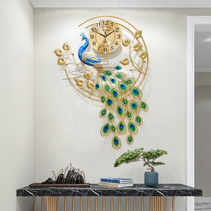 Peacock Wrought Iron Clock