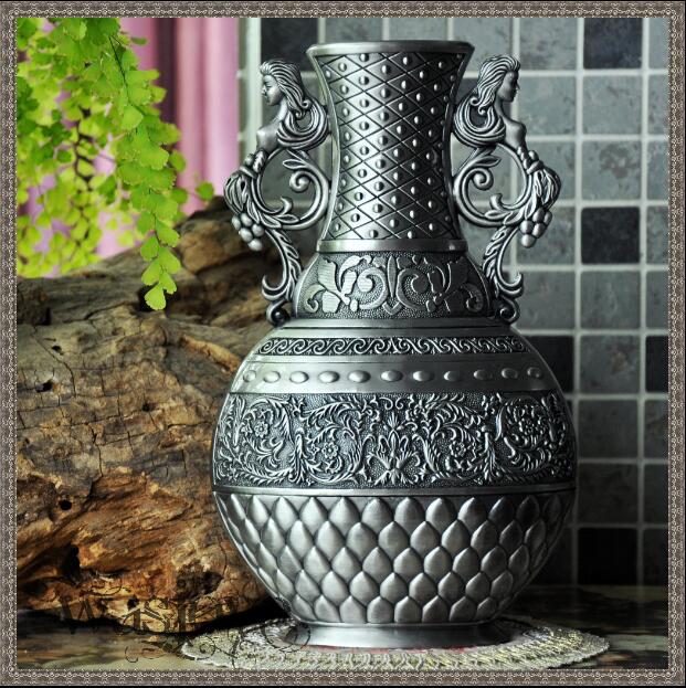 Vase Design en Métal Antique 53cm Marron - Leroy Merlin Vase Design en Métal Antique 53cm Marron - Leroy Merlin